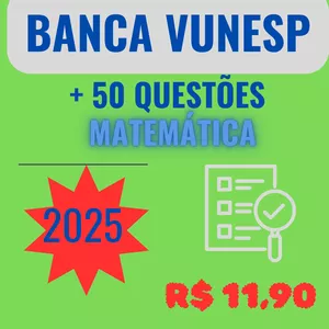 Imagem de capa para o Ebook QUESTÕES BANCA VUNESP- MATEMÁTICA 2025