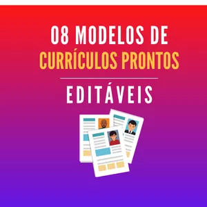 Imagem de capa para o Ebook 08 Modelos de&nbsp;Currículos Prontos Editáveis