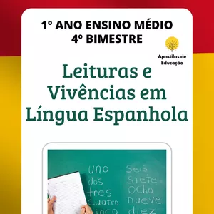 Imagem de capa para o Ebook Leituras e Vivências em Língua Espanhola 1º Ano 4º Bimestre (Ensino Médio) - Apostila com Planos de Aula