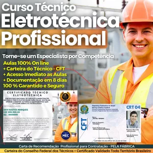 Imagem do curso Curso Técnico de Eletrotécnica por Competência (Video Aulas + Ebook)