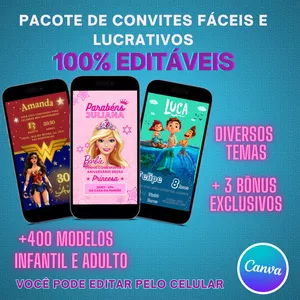 Imagem de capa para o Curso online COMBO PACK CONVITES DIGITAIS FÁCEIS E LUCRATIVOS