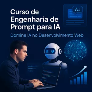 Imagem de capa para o Ebook Engenharia de Prompt para IA no Desenvolvimento Web – Domine a Criação de Prompts e Multiplique Sua Produtividade com Inteligência Artificial