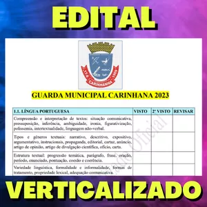 Imagem de capa para o Ebook GUARDA MUNICIPAL CARINHANA - GCM 2023 - Edital Verticalizado