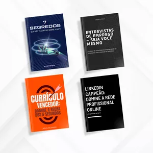 Imagem de capa para o Ebook Kit Recolocação - 5 Ebooks + Modelos de CV para passar nas IA 'Robôs' (Linkedin Campeão, Vencendo a Gupy, Script do ChatGPT, Vencendo a regra dos 6 segundos do CV)