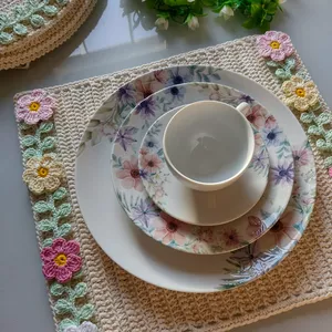 Imagem de Aula Passo a Passo - Sousplat Florescer Quadrado criado por Marci Crochês na hotmart