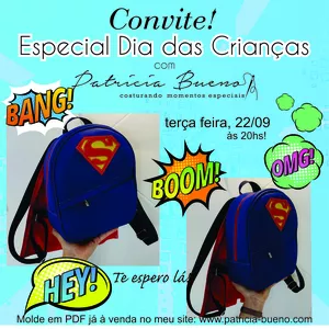 Imagem de capa para o Curso online MOLDE- Mochilinha SuperMan 