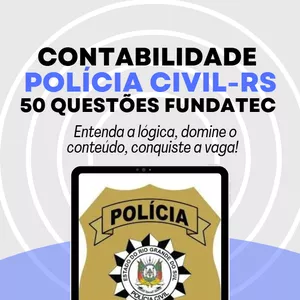 Imagem de capa para o Ebook Contabilidade PC-RS - 50 QUESTÕES FUNDATEC