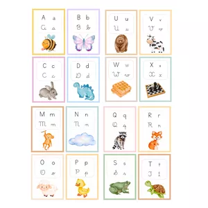 Imagem de capa para o Ebook Alfabeto ilustrado 4 formas de escrita