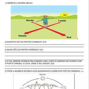 Imagem de capa para o Curso online ATIVIDADE AVALIATIVA DE CIÊNCIAS 4° ANO (PONTOS CARDEAIS)