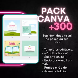 Imagem de capa para o Curso online Pack Canva +300 templates editáveis