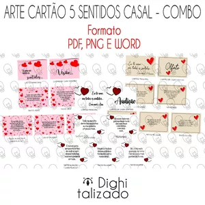 Imagem de capa para o Ebook Arquivo Digital - Combo Cartão 05 Sentidos Casal
