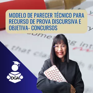 Imagem de capa para o Ebook Modelo de Parecer técnico para recurso de prova objetiva e discursiva - Concursos 