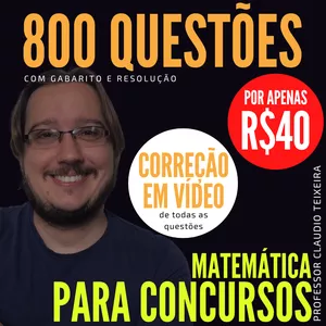 Imagem de capa para o Ebook 800 Questões de Matemática de Concursos