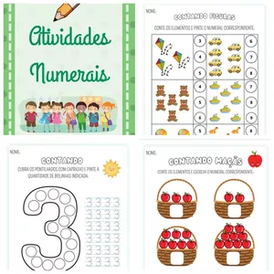 Imagem de capa para o Ebook 🩵Atividades numerais 🩵