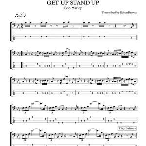 Main image of product GET UP, STAND UP (Bob Marley) Bass Score & Tab Lesson