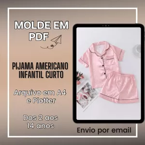 Imagem de capa para o Ebook Molde Pijama Americano Infantil Curto
