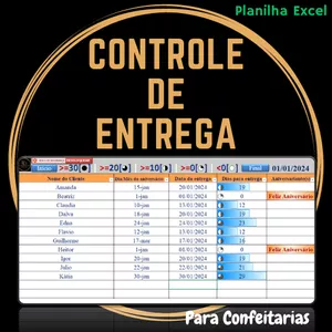 Imagem de capa para o Ebook Planilha Controle de Entrega para Confeitarias