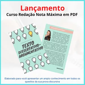 Imagem de capa para o Ebook Curso Redação Nota Máxima em PDF