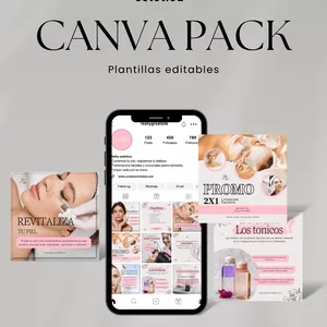 Imagen de portada para Ebook Plantillas editables canva estética facial