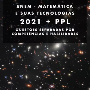 Imagem de capa para o Ebook Questões de Matemática do ENEM separadas por competências e habilidades - 2021 + PPL