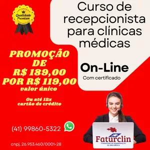 Imagem de capa para o Curso online CURSO DE RECEPCIONISTA PARA CLÍNICAS MÉDICAS - ONLINE