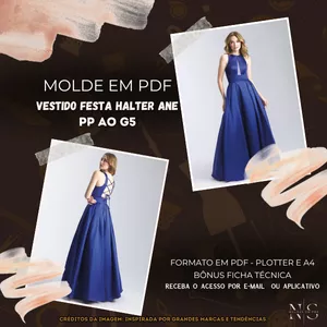Imagem de capa para o Curso online ✨[Molde em PDF] - Vestido Festa Halter Ane ID 4412573 [PP ao G5]✨ 