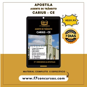 Imagem de capa para o Ebook Apostila Agente de Trânsito de Carius - CE