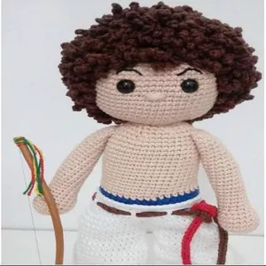 Imagem de capa para o Ebook Receita Crochê Amigurumi - Boneco Capoeirista