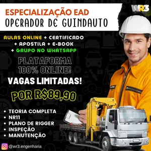 Imagem principal do produto ESPECIALIZAÇÃO EAD - OPERADOR DE GUINDAUTO
