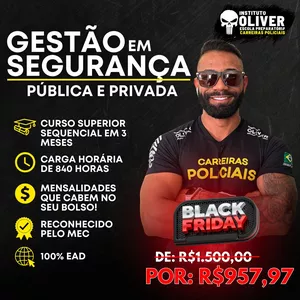 Imagem de Curso SUPERIOR Sequencial de Gestão em Segurança Pública e Privada em 3 meses EAD - Instituto Óliver  criado por Instituto Óliver Escola Preparatória Carreiras Policiais na hotmart