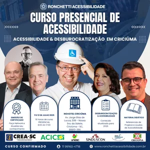Imagem de capa para o Evento presencial Curso Presencial de Acessibilidade Aplicada em CRICIÚMA/SC