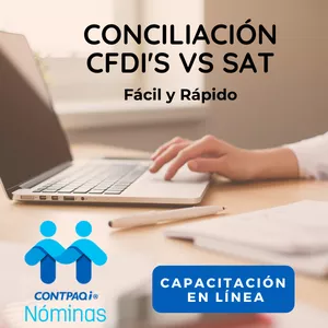 Imagen de portada para Curso online Conciliación CFDI's vs SAT Fácil y Rápido con Contpaqi Nóminas