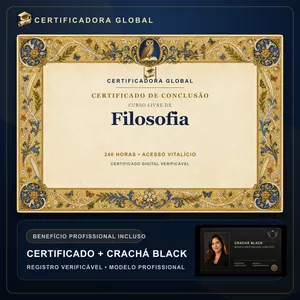 Imagem do curso 🔥 BOLSA 100% [APLICADA] - [MATRÍCULA] CURSO DE FORMAÇÃO EM FILOSOFIA - ACESSO VITALÍCIO - CRACHÁ BLACK + REGISTRO - CASHBACK R$ 25 - BÔNUS APOSTILA EXTRA - CG