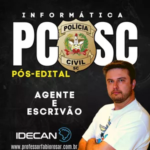 Imagem do curso PC SC 2025 🚔 Informática – Teoria + Questões IDECAN para Agente e Escrivão