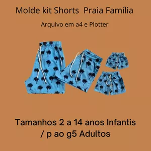 Imagem de capa para o Ebook Molde kit shorts praia familia 