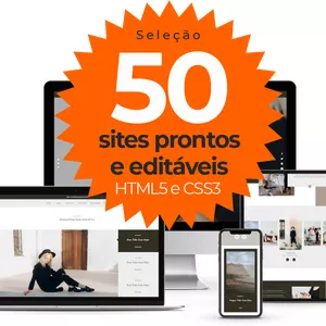 Imagem de capa para o Curso online Seleção 50 sites prontos e editáveis