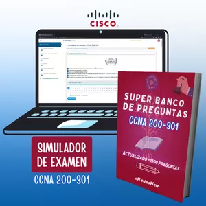 Imagen de portada para Ebook ✔ SIMULADOR del SUPER BANCO DE PREGUNTAS de la CERTIFICACIÓN CCNA200-301 🔥