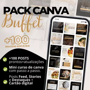 Imagem de capa para o Ebook Pack Canva BUFFET 