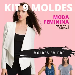 Imagem de capa para o Curso online Kit 1 - 9 Moldes Moda Feminina em PDF