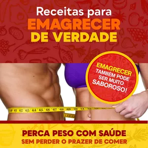 Imagem de capa para o Ebook Receitas para emagrecer de verdade sem perder o prazer de comer.