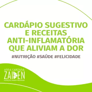 Imagem de capa para o Ebook Cardápio e receitas anti-inflamatórias