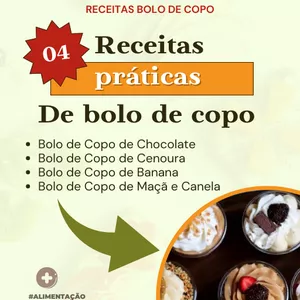 Imagem de capa para o Ebook Receitas Práticas de Bolo de Copo