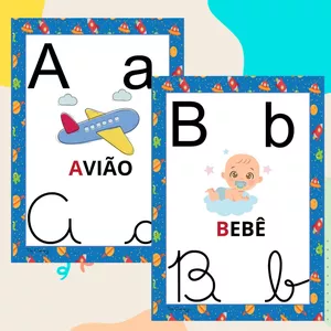 Imagem de capa para o Ebook KIT ALFABETO DE PAREDE DE A a Z