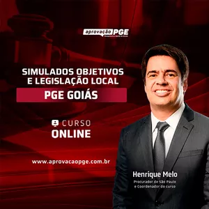 Imagem de capa para o Curso online SIMULADOS OBJETIVOS E LEGISLAÇÃO LOCAL - PGE GOIÁS