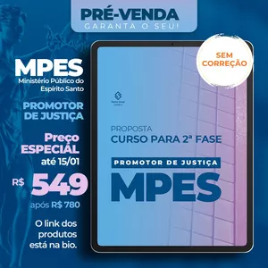 Imagem do curso MPES | 2ª fase SEM CORREÇÃO