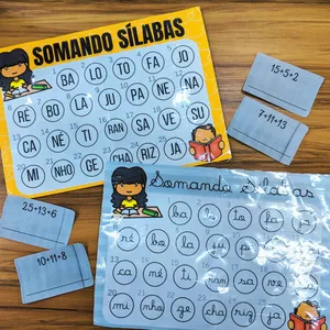 Imagem de capa para o Ebook Recurso de Alfabetização: Somando Sílabas (Cursivo e Bastão)