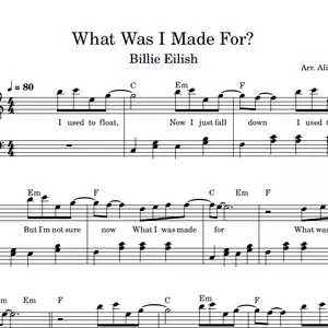 What Was I Made For? (arr. Michael Habrom) Partituras, Billie Eilish