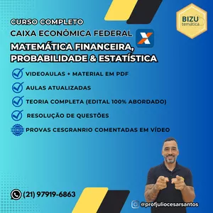 Planilha Caixa Econômica Federal - TOP (Matemática Financeira, Probabilidade & Estatística)