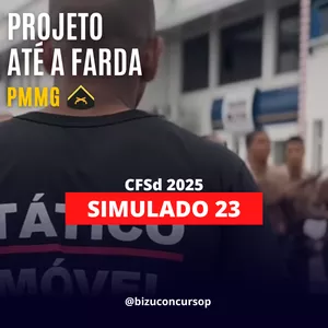 Imagem de capa para o Ebook SIMULADO 23 PÓS-EDITAL CFSd PMMG 2025