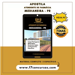 Imagem de capa para o Ebook Apostila Atendente de Farmácia de Medianeira - PR